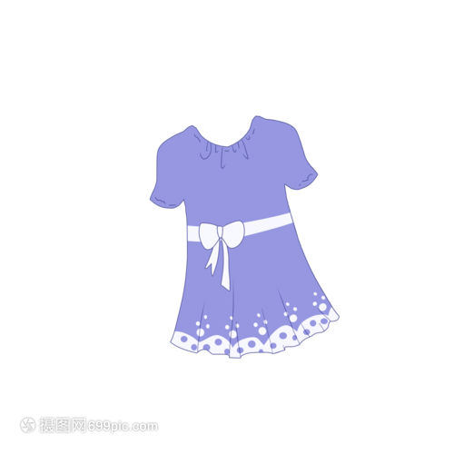 手繪卡通夏天靛色連衣裙 以筆觸捕捉夏日的夢幻與靈動